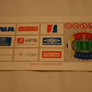 Nogometna ulaznica za utakmicu HNK Hajduk - RC Deportivo