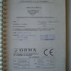 Orma Macchine NPC 3000 -stolarska grijana cilindrična preša