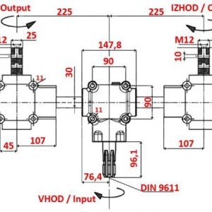 KOMPLET REDUKTORA 1:1,3 (27HP-20kW) ZA RASIPAČ STAJSKOG GNOJA L-450 LI