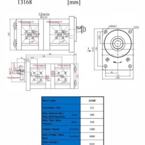 HIDRAULIČNA PUMPA TRAKTOR - 22A16X158/6.3X161 + 22C16X158/6.3X161