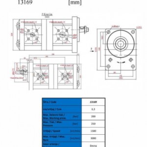 HIDRAULIČNA PUMPA TRAKTOR - 22A16X158/6.3X161 + 22C16X158/6.3X161