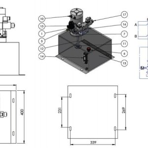 MINI HIDRAULIČNI AGREGAT 12V DC - 1,6kW = 2,1cc - 25 lit - dvosmerni s