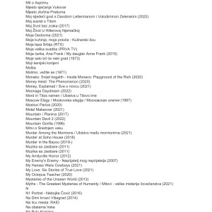 Kolekcija dokumentarnih filmova i serija