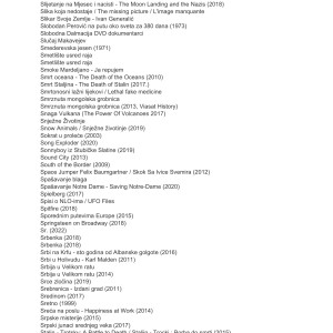 Kolekcija dokumentarnih filmova i serija