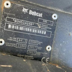 Bobcat E85 Minikoparka 2017