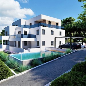 Projekt vile s bazenom (3 apartmana) - Milna (otok Brač)