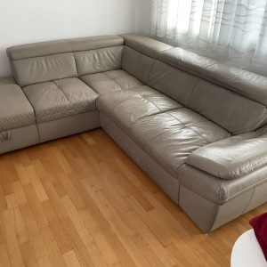 PRILIKA Kožna kutna garnitura, prava koža, dim 260x220