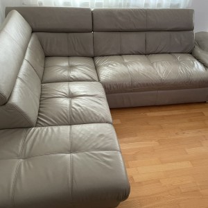 PRILIKA Kožna kutna garnitura, prava koža, dim 260x220