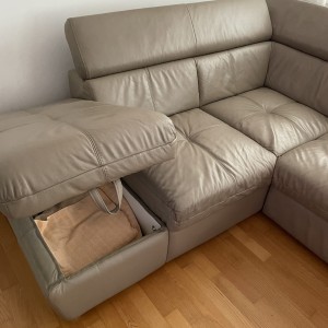 PRILIKA Kožna kutna garnitura, prava koža, dim 260x220