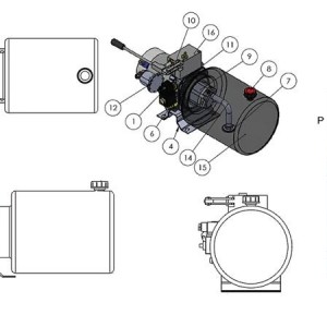Hidraulični agregat 12V in 24V jednoradni 8 lit