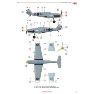 Maketa set tri aviona SB i Messerschmitt Bf 109