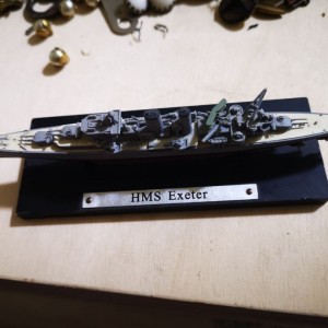 Brod Exeter metalna maketa 1/1250 model