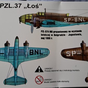 Maketa avion PZL P-37A/B Los 1/72 1:72