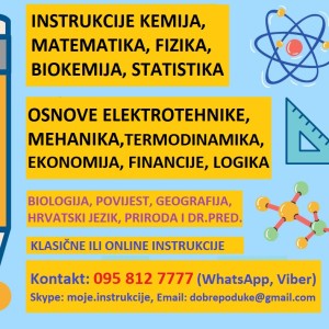 Klasične i online poduke: Matematika, Kemija, Fizika, Elektrotehnika, Mehanika, Biokemija, Termodin.