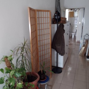 PARAVAN ili zalon pregradni trodjelni, dekorativni, drvo i papir