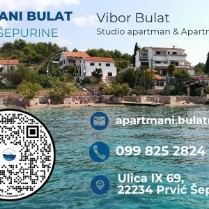 Apartmani Bulat -Apartman 2+2 ***, na otoku Prviću, 50 m od plaže/mora