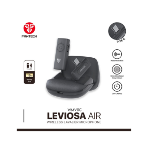 Mikrofon FANTECH Leviosa air WMV11C, bežični, lavalier, crni TIP C