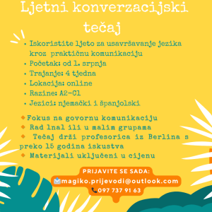 Ljetni tečaj NJEMAČKI & ŠPANJOLSKI