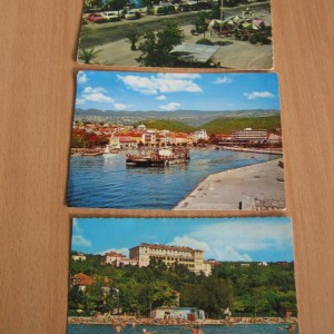 CRIKVENICA STARE RAZGLEDNICE 3 kom- PUTOVALE 1971g itd