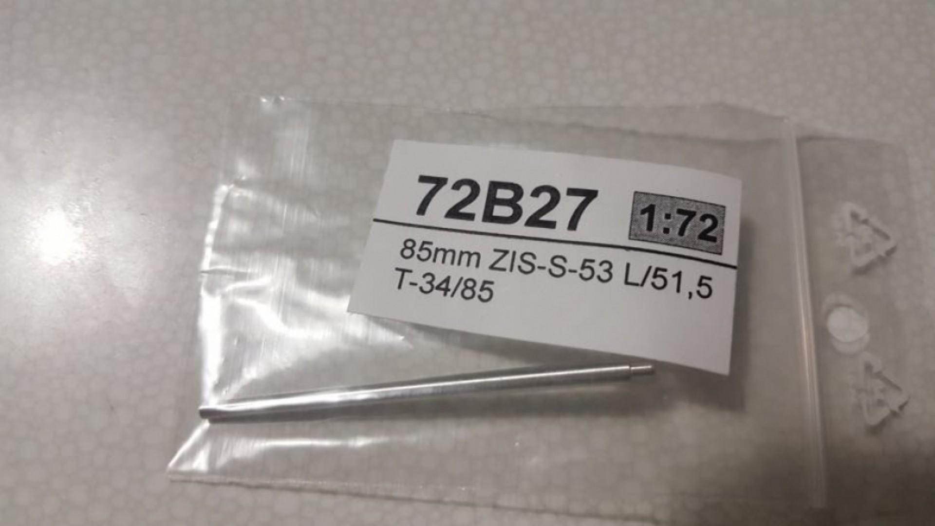 Maketa metalni top za Tenk T-34 u mjerilu 1/72 - 85 mm