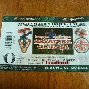 Ulaznica za nogometnu utakmicu Hrvatska - Gruzija
