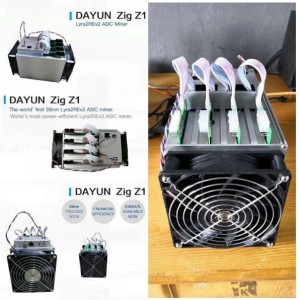 DAYUN ZIG Z1 (6,8 GH / S) ASIC K5, D3, S9j Miner + napajanje