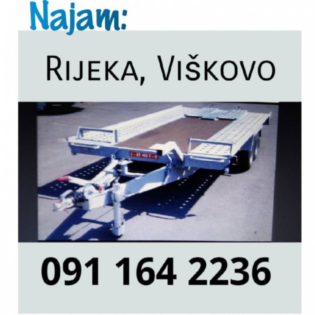 Najam prikolice za prijevoz automobila