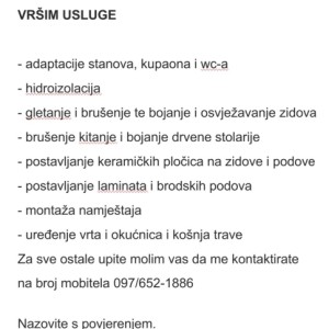 Vršim grad. usluge