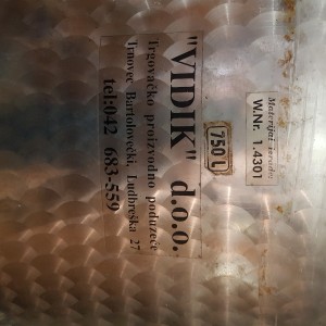 Inox bačva  750l