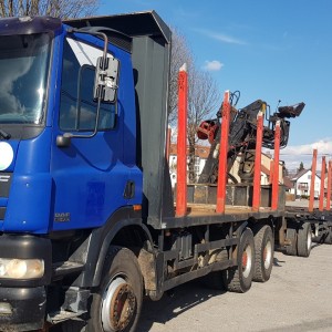 DAF XF 430 šumar sa prikolicom