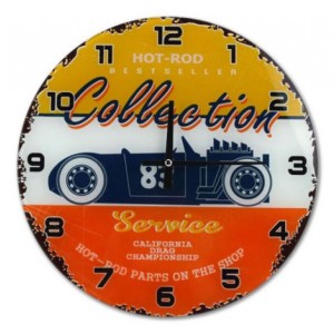 Hot Rod vintage dizajn,unikatni stakleni zidni sat,NOVO !!!