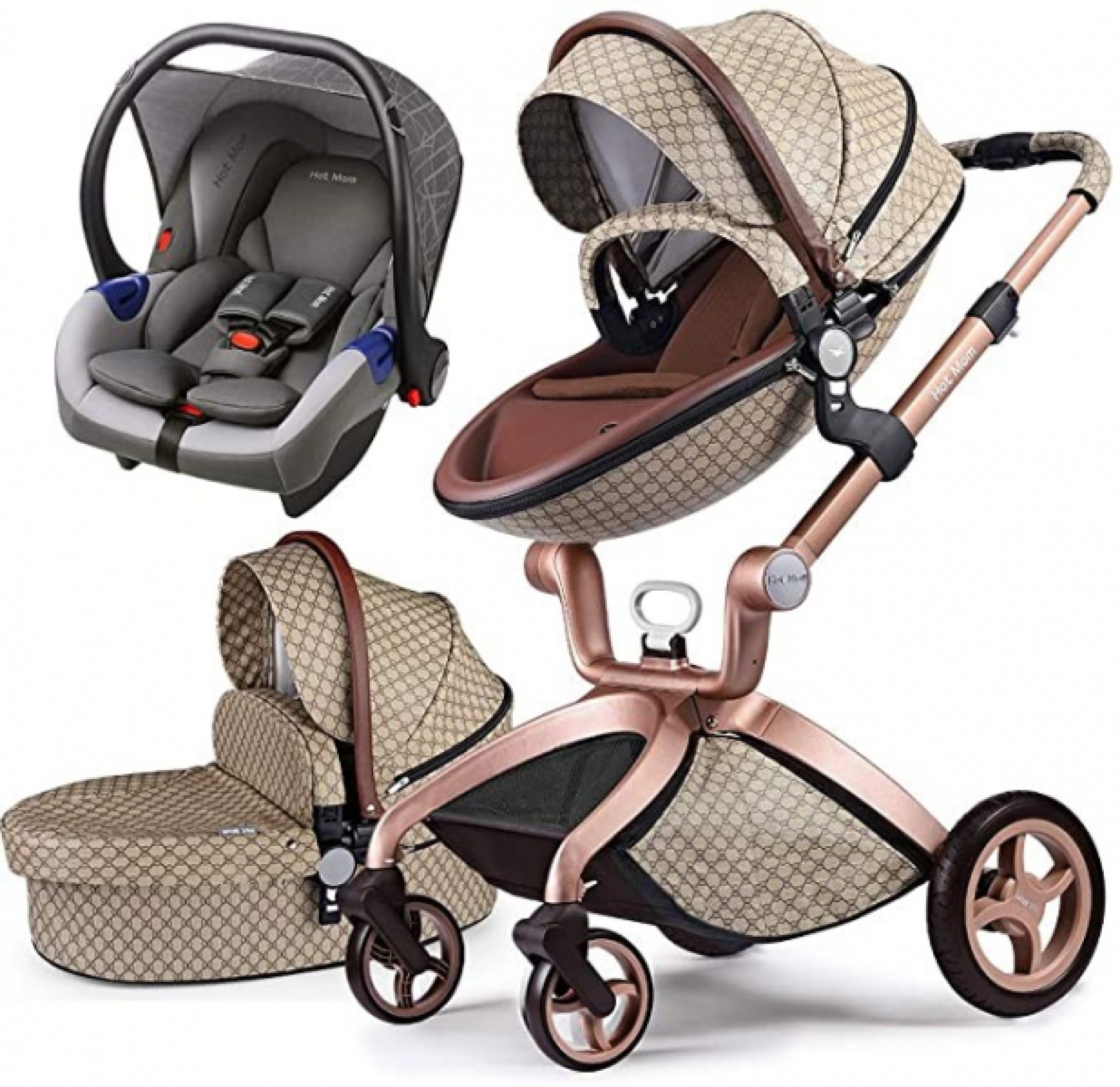 Hot Mom-Pushchair Tandem 3 u 1 sustav putovanja s funkcijom rotacije o