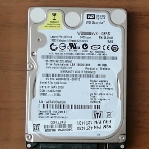 WESTERN DIGITAL 2,5 800BEVS-08RS, 80GB (67)