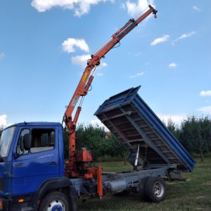 Mini bager Kubota kx 61+Mercedes 814 kiper kran