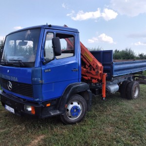 Mini bager Kubota kx 61+Mercedes 814 kiper kran