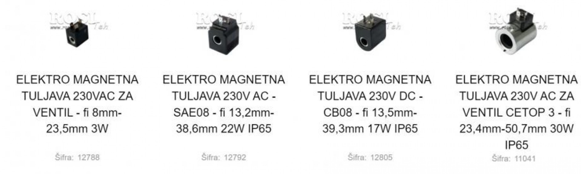 ELEKTRO MAGNETNI NAMOTAJI - ŠPULE 230 V