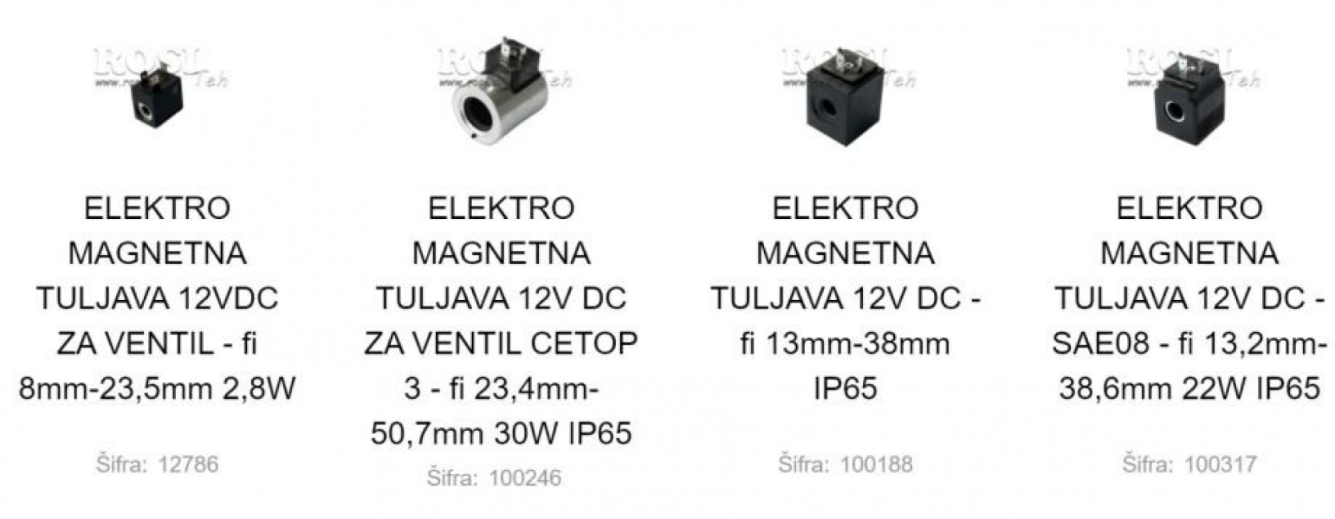 ELEKTRO MAGNETNI NAMOTAJI - ŠPULE 12V
