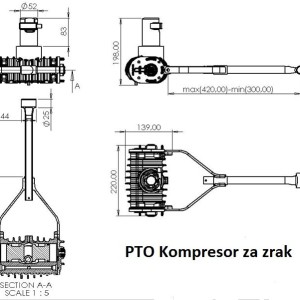 Kompresor za vazduh za kardan traktora