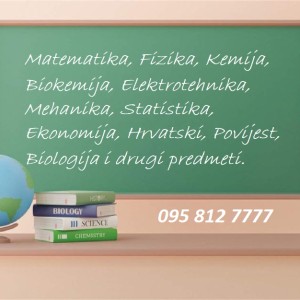 095 812 7777, Matematika, Fizika, Kemija, Biokemija, Statistika, Osnove elektrotehnike, Mehanika ...