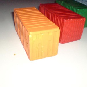 Gipsani kontenjeri za vagone dužine 70mm pobojani H0 1:87