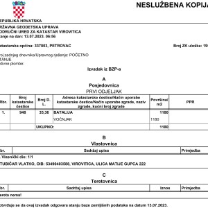 Prodaje se zemljište u Virovitici