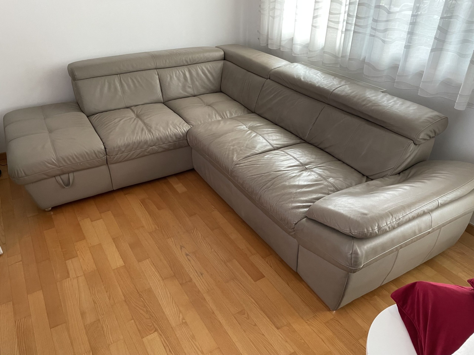 PRILIKA Kožna kutna garnitura, prava koža, dim 260x220