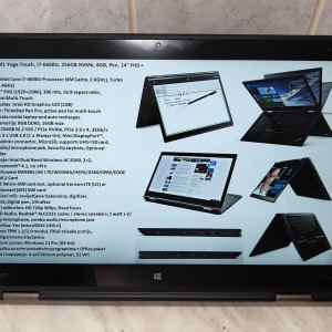 ️LENOVO X1 Yoga Touch, i7-6600U, 256GB NVMe, 8GB, Stylus, 14″ FHD + OFFICE PAKET️