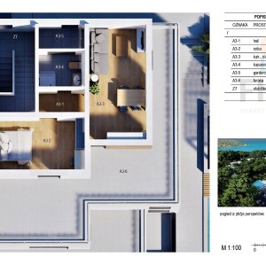 Projekt vile s bazenom (3 apartmana) - Milna (otok Brač)