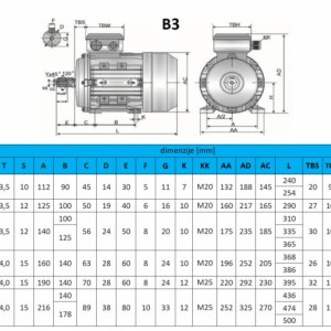 3.FAZNI 400V B3 - NOGICE - 2P 2800 vrt min