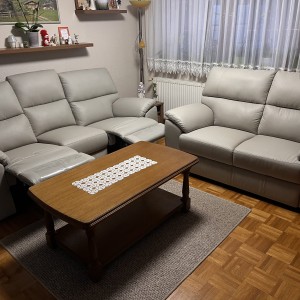Kožna sjedeća garnitura - trosjed (relax) i dvosjed