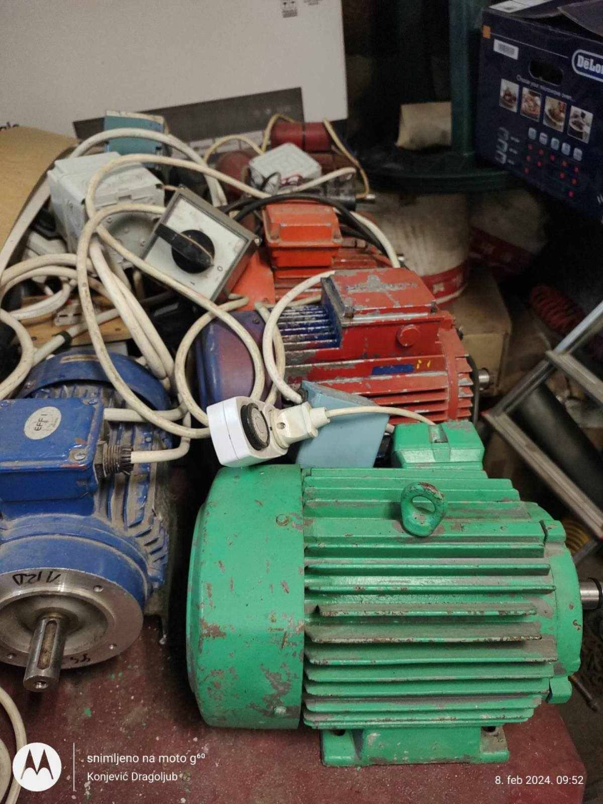 Elektromotori , produzni kablovi, ventilatori ,usisivaci
