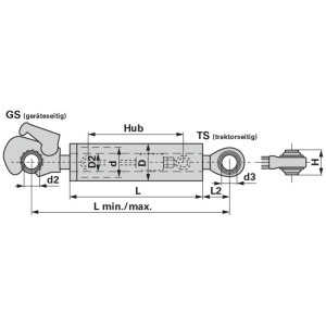 Hidraulični topling Kat.3/2 610-838mm kuka i oko Premium