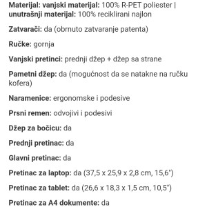 Prodaje se Samsonite Ecodiver ruksak za laptop 15.6"