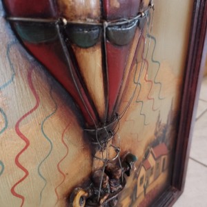 BALON NA VRUĆI ZRAK_Unikatna drvena reljefna slika